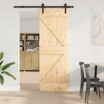 Slankios durys NARVIK Natūrali ir juoda 70 x 210 cm (152,5 cm)