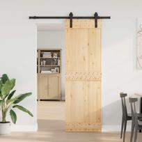 Slankios durys NARVIK Natūrali ir juoda 70 x 210 cm (152,5 cm)