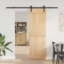 Slankios durys NARVIK Natūrali ir juoda 70 x 210 cm (213,5 cm)