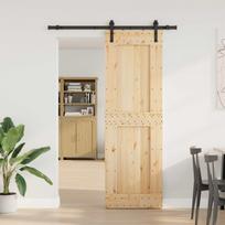 Slankios durys NARVIK Natūrali ir juoda 70 x 210 cm (152,5 cm)