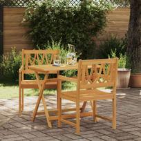 Lauko suolas 2 pcs Natūrali 56 x 55,5 x 90 cm