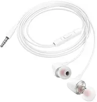 HOCO laidinės ausinės Jack 3,5 mm su mikrofonu M107 baltos spalvos