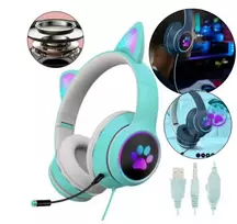 Bluetooth Ausinės Cat Ears LED šviečiančios ausitės Happy people Q-01