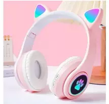 Bluetooth Ausinės Cat Ears LED šviečiančios ausitės Happy people Q-04