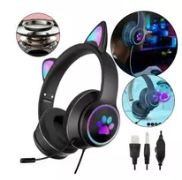 Bluetooth Ausinės Cat Ears LED šviečiančios ausitės Happy people Q-03