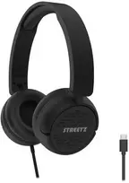 Deltaco HC110 ausinės STREETZ, sulankstomos, su garso reguliavimu, USB-C, juodos / HC110-BLK / 6612121