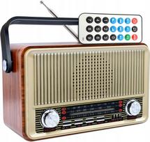 Radio . RADIO PRZENOŚNE RABA RETRO BLUETOOTH, FM, USB, SD, AUX Z PILOTEM, BRĄZOWE LX510BTB | 35104 | 5902270785159