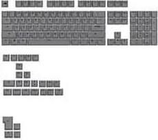 Glorious GPBT Basics Keycaps, ANSI Layout (US), PBT, Dye-Sub - Armor Grey