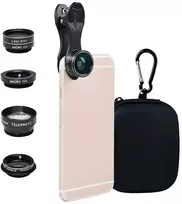 Ausinės Telefono Objektyvas - Apexel APL-DG5H 5-in-1 Rinkinys su Makro, Platus, Telefoto, Fish Eye, CPL