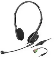 Genius HS-200C ausinės su mikrofonu + pojedynczy adapter Jack, przewodowa, juoda, USB