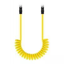 USB-C laidas - Newell USB-C į USB-C 100 W 1,5 m spiralinis laidas geltona-juoda