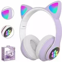 Belaidės Bluetooth ausinės vaikams JST-28 su RGB katės ausimis