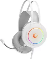 Žainimų ausinės Rampage RM-K45 ORBIT-S. Baltos su RGB Led. su mikrofonu. 7.1