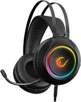 Rampage RM-K45 ORBIT-S juodos RGB LED 7.1 žaidimų ausinės su reguliuojamu mikrofonu