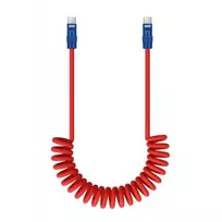 USB-C Kabelis - Newell USB-C 100W 2m Silikoninė Spiralė Raudona-Juoda Mėlyna