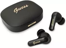 Guess PU Metal Logo TWS belaidės ausinės juodos spalvos