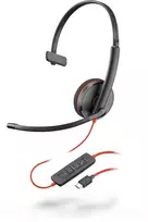 POLY PLANTRONICS BLACKWIRE ausinės C3210, laidinės, monofoninės, USB-C, optimizuotos vieningam ryšiui