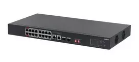 Switch|DAHUA|S3218-16ET-135|Switch type Unmanaged|Switch layer L2|Rack mounting Yes|Stackable Yes|Form factor 1U|16xRJ-45 ports|RJ-45 Ports Type Gigabit Ethernet (10/100/1000)|2xSFP module slots quantity|Power over Ethernet (PoE) Yes|2xPower over Ethernet