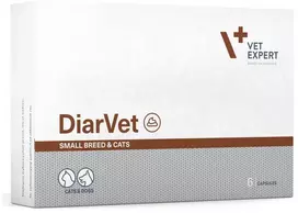 Gyvūnų Papildas - VetExpert Diarvet Mažų Veislių 6 Tabletės Šunims Ir Katėms 5–10 Kg