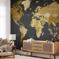 Fototapetai - Pasaulio žemėlapis moderni geografija