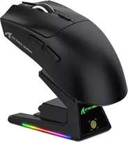 ATTACK SHARK belaidė žaidimų pelė su jutikliniu RGB įkrovimo stovu, 40000 DPI, 53g, PAW3395PRO sensorius