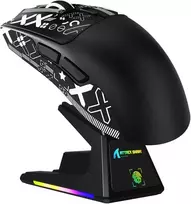 ATTACK SHARK bevielė žaidimų pelė X1, jutiklinė įkrovimo stotelė, 40000 DPI, 53g, BT/2.4G/USB-C