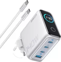 Anker USB-C kroviklis 140W, 4 lizdų, su ekranu, Power Delivery 3.1, sidabrinis, B2697