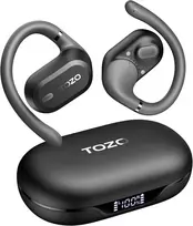 TOZO atviros konstrukcijos belaidės ausinės, Bluetooth 5.3, mikrofonas su ENC, juodos, OpenWear