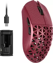 ATTACK SHARK belaidė žaidimų pelė, 42000 DPI, 8KHz, 39g, USB-C/Bluetooth, raudona