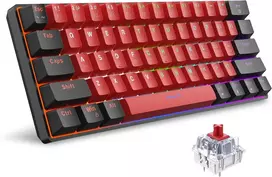 Snpurdiri mechaninė žaidimų klaviatūra 60% kompaktiška, raudoni mechaniniai jungikliai, RGB apšvietimas, USB-C, V900