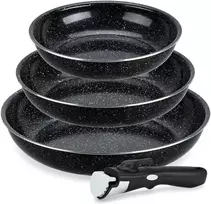 EliteHoff keptuvių rinkinys su nuimama rankena, indukcinės, marmuro danga, 20/24/28 cm, E-7919