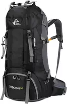 Bseash turistinis vandeniui atsparus 60 l kuprinė su lietaus uždangalu, 68 cm, juoda