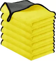 URAQT mikropluošto šluostės automobiliui, 6 vnt., 30 x 40 cm, 500g/m², geltonos spalvos