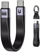Unitek Kabelis USB-C w formie breloka | USB4 | 40Gb/s | 240W PD 8K | 13 cm, juoda