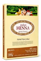 Pagaminta Indijoje pagal Elfam Herbalshop SIA, Latvija užsakymą Plaukų dažai Indian Henna Brown, 100 g