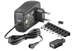 MicroConnect 3-12V Univ. Power Supply including USB + 8 DC Adapter