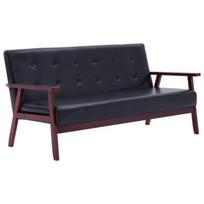 Trivietė sofa，Poilsio sofa, juodos spalvos, dirbtinė oda CFE12121