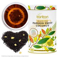 Ceilono juodoji birioji lapinė arbata Passion fruit Coconut - Marakuja (pasifloros vaisius) Kokosas, Tarlton, 100g