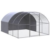 vidaXL Lauko narvas viščiukams, 3x4x2 m, Sidabro