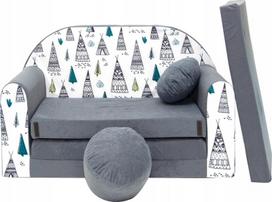 Vaikiška sofa Welox AJ3, šviesiai pilka/balta