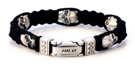Bico "Knucklehead" rankų darbo apyrankė su metaliniais įdėklais (CA22 juoda) 10mm 13/16´´, 24cm