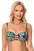 Vivisence bikini pushup liemenėlė moteriška maudymosi kostiumėliai su gėlėmis, reguliuojama, klasikinė, gėlė, 75C, 75C