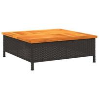 Sodo stalas，Lauko stalas, juodas, 70x70x25cm, ratanas ir akacijos mediena CFE824054