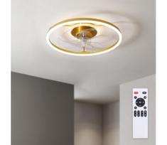 Brilagi - dimeriuojamas LED lubinis ventiliatorius LED/66W/230V 55 cm balta/auksinė + su nuotolinio valdymo pultu