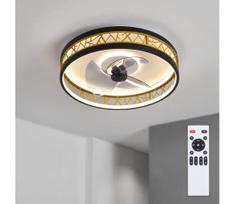 Brilagi - dimeriuojamas LED lubų ventiliatorius LED/34W/230V 50 cm juodas/auksinis + nuotolinis pultas