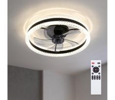 Brilagi - LED lubinis ventiliatorius su reguliuojamu ryškumu LED/62W/230V Ø 50 cm juodas + nuotolinis pultas