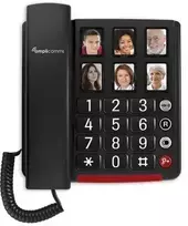 amplicomms BIGTel 40 plus, didelio mygtuko telefonas tamsiai pilkas