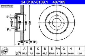 ATE Stabdžių diskas Brake rotor 24.0107-0109.1