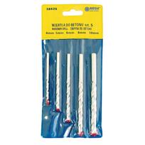 Grąžtas Mega Wiertła Betono grąžtų rinkinys, 5 vnt. (4–10 mm) dėžutėje