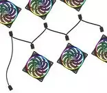 Akasa aRGB splitter cable, 1-to-6, 3-pin – juodas